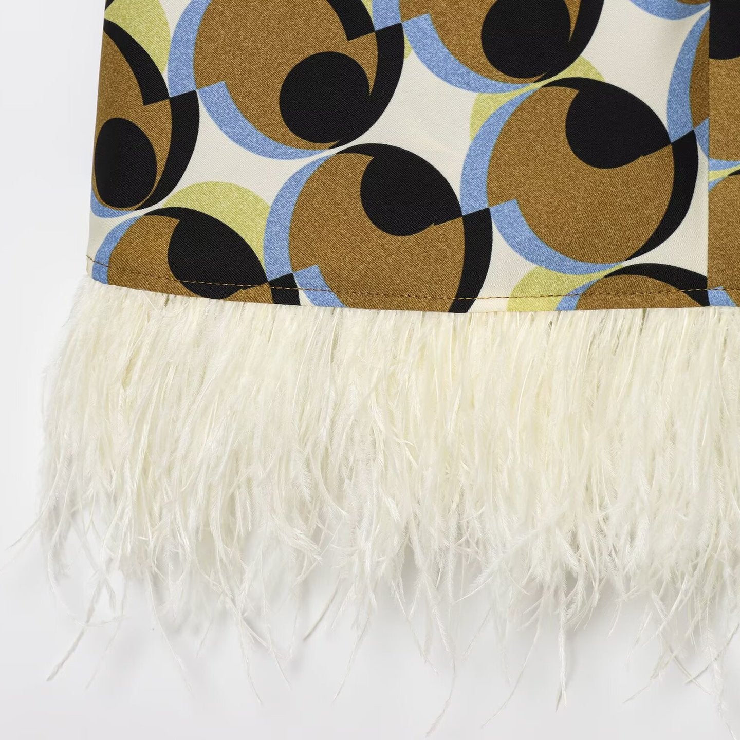 Feather Geometric Print Dress