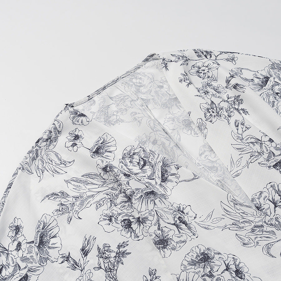 Printed Tie-Waist Cardigan + Printed Shorts Set