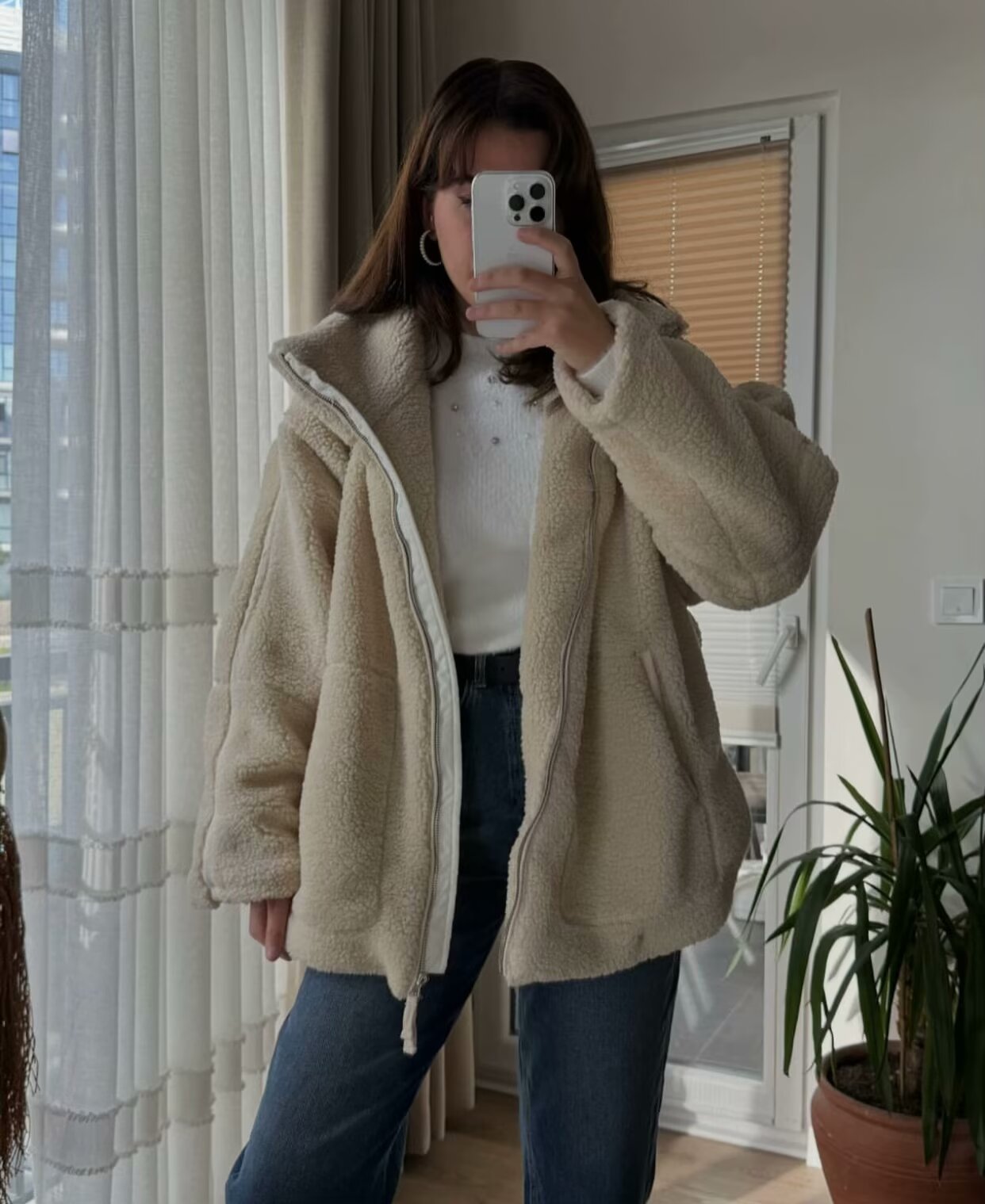 Lazy Style Lamb Wool High Neck Wool Coat