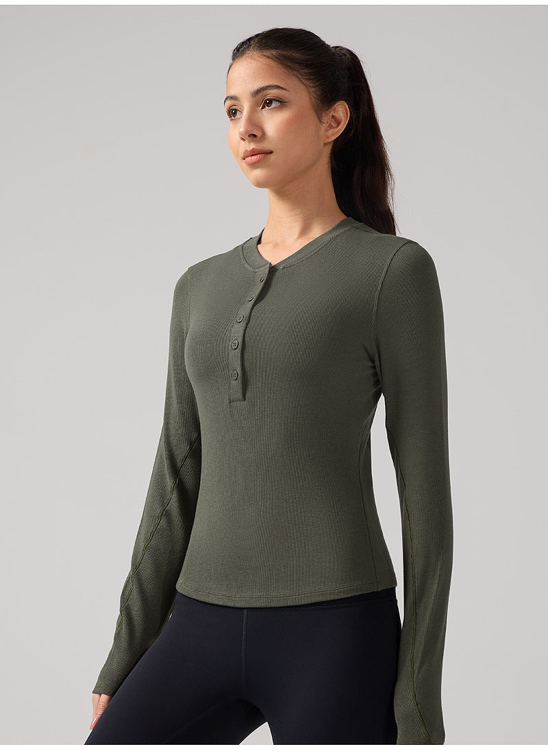 Slim-Fit Quick-Dry Long Sleeve Workout Top