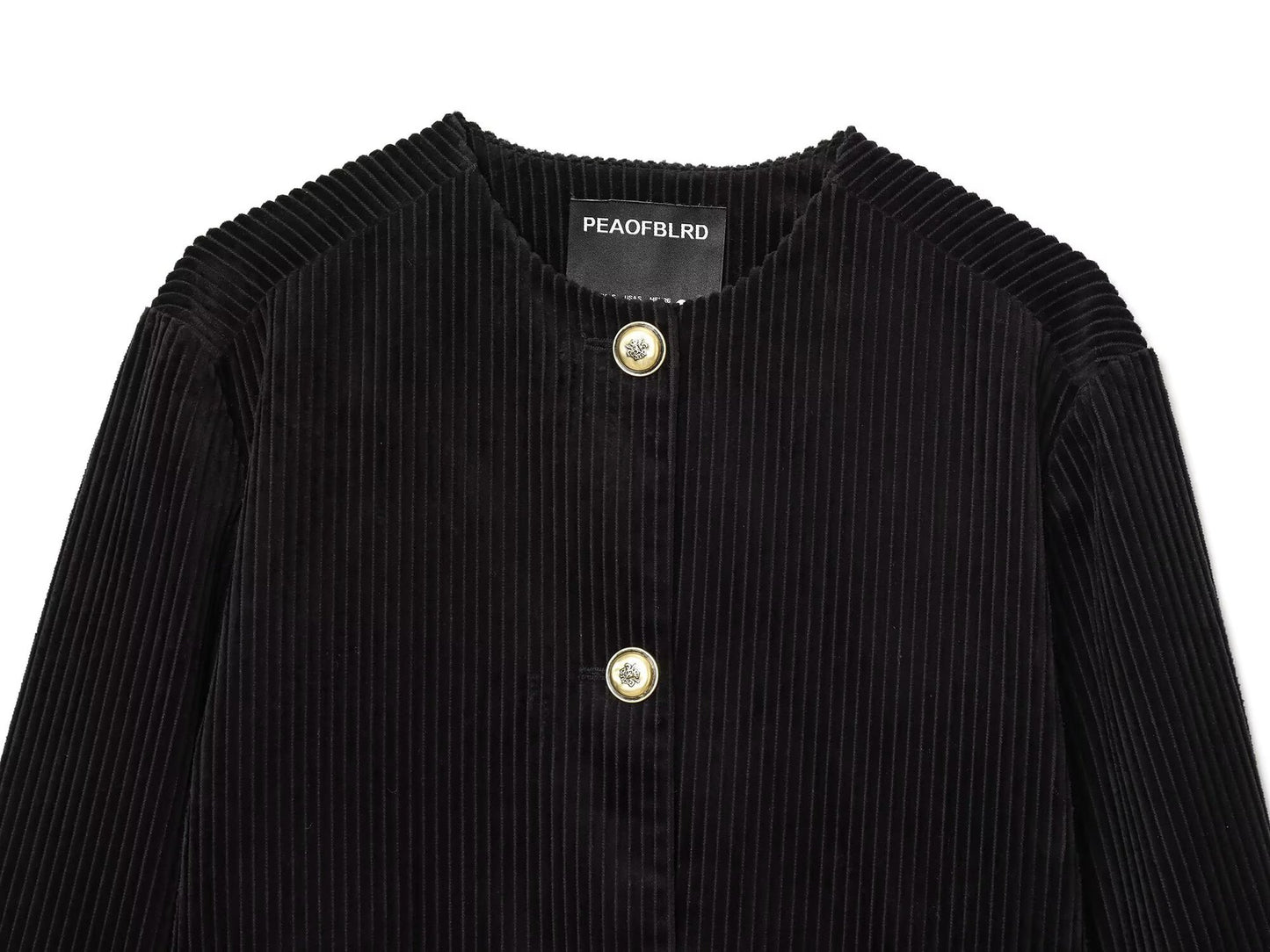 Round Neck Button-Decorated Jacket Baseball Jacket