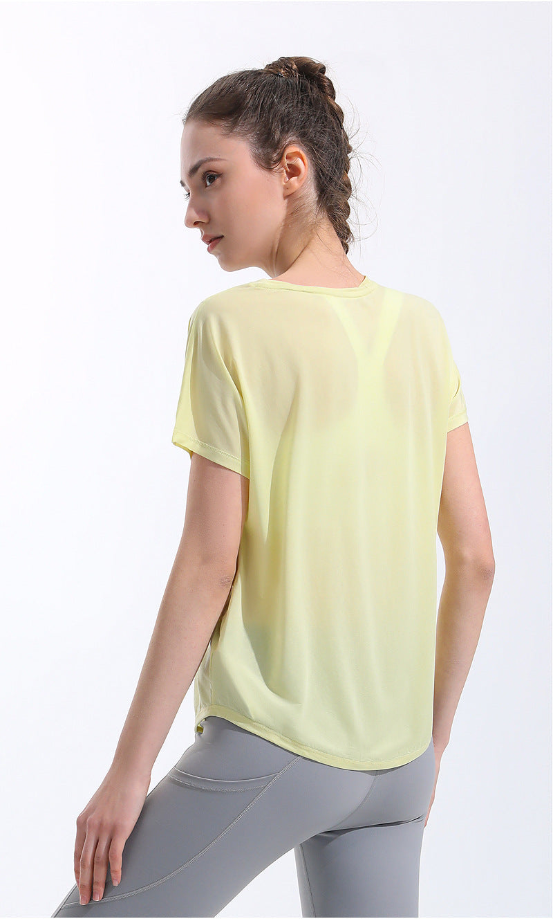 Loose Mesh Breathable Fitness T-Shirt - Sports Cover Top