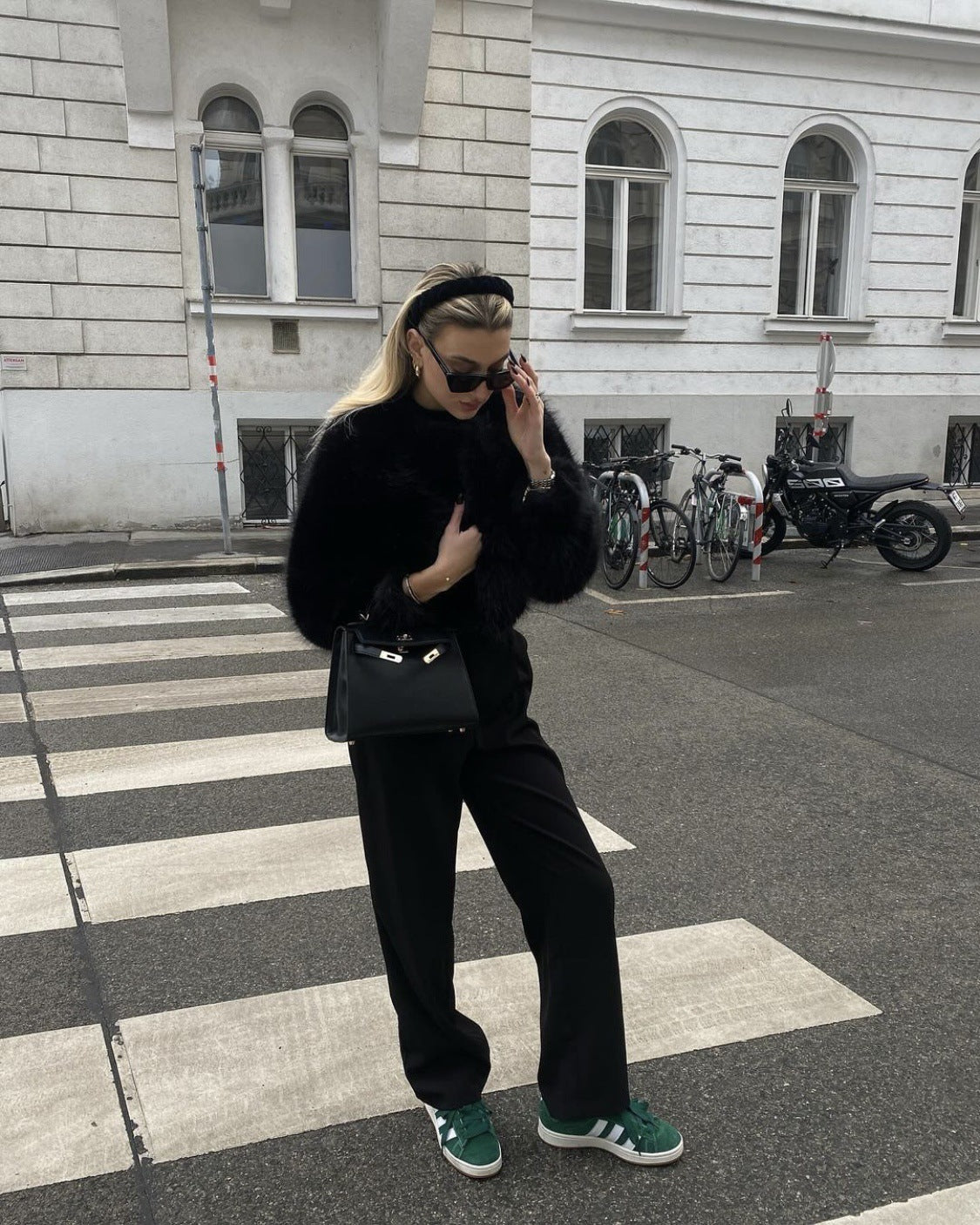 High Waist Faux Fur Coat