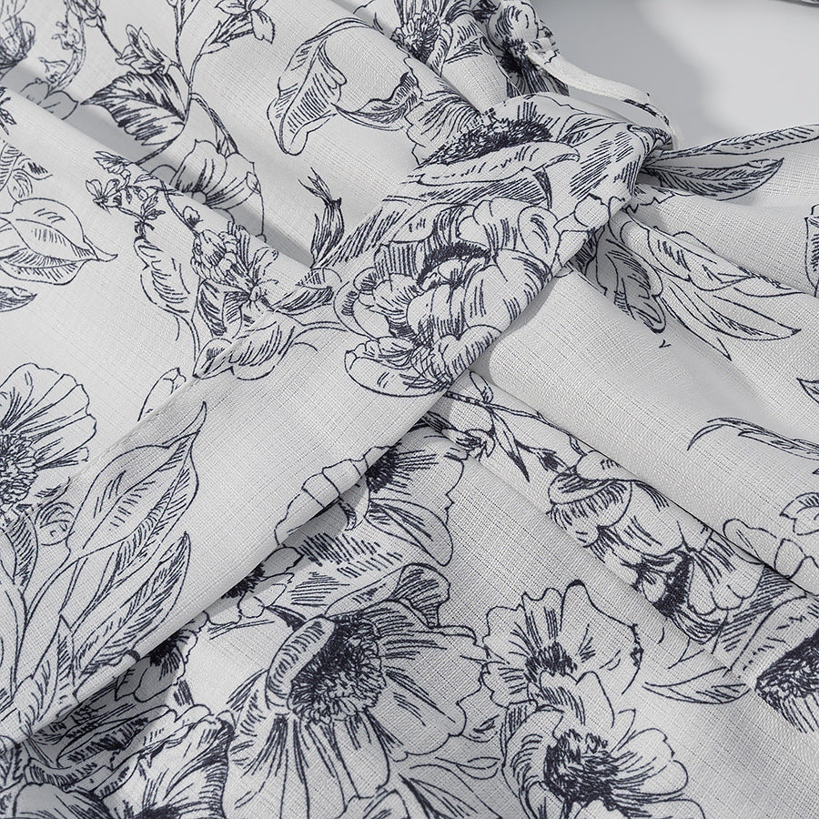 Printed Tie-Waist Cardigan + Printed Shorts Set