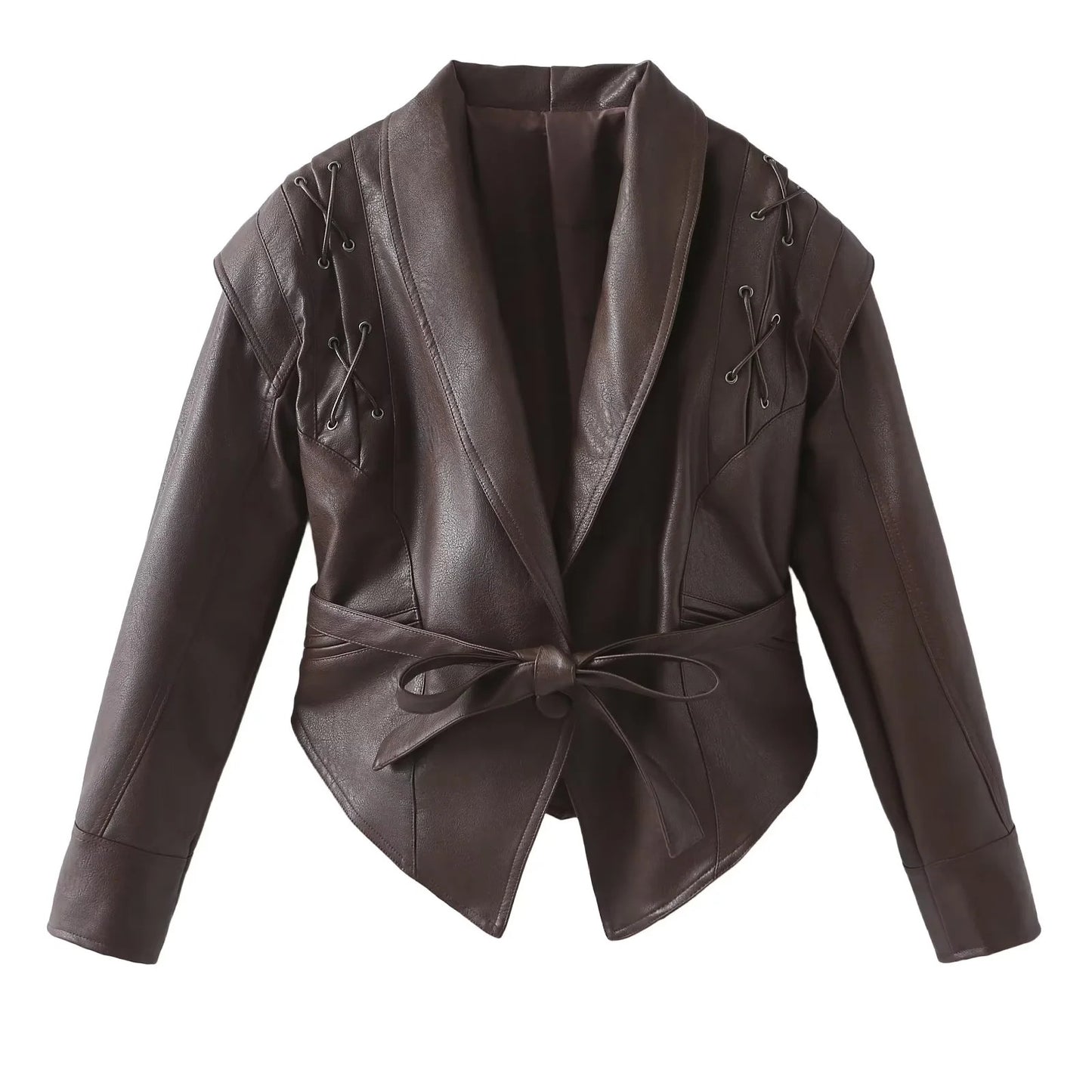 Retro Casual Imitation Leather Jacket