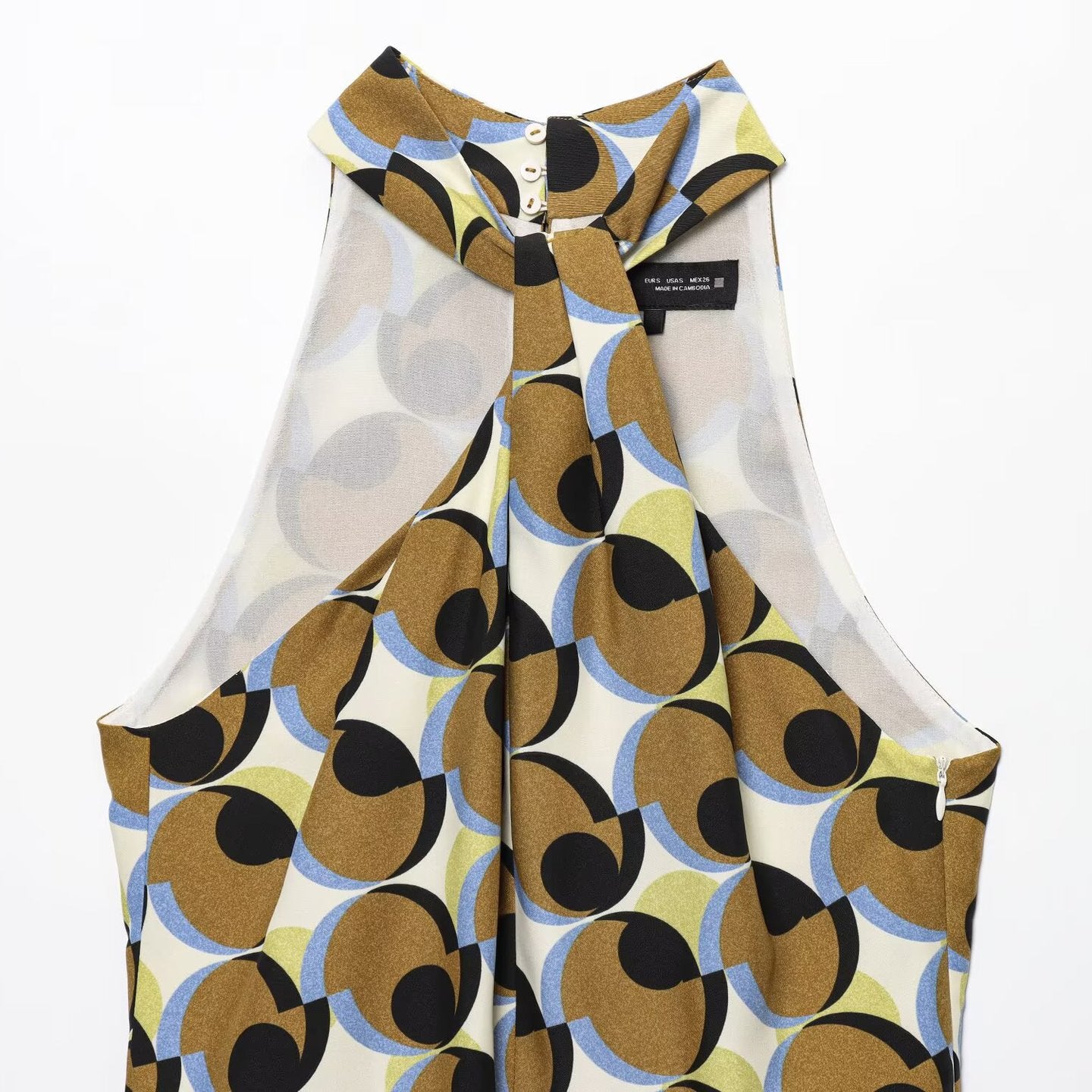 Feather Geometric Print Dress