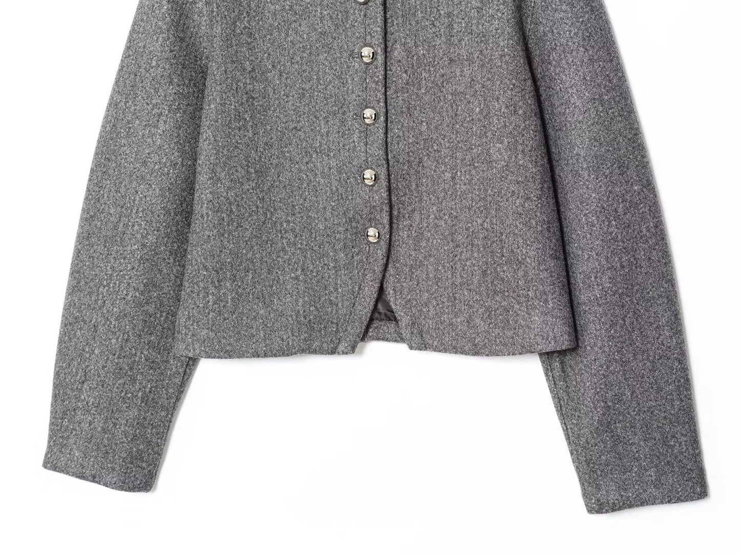 Simple Button-Decorated Long-Sleeved Jacket