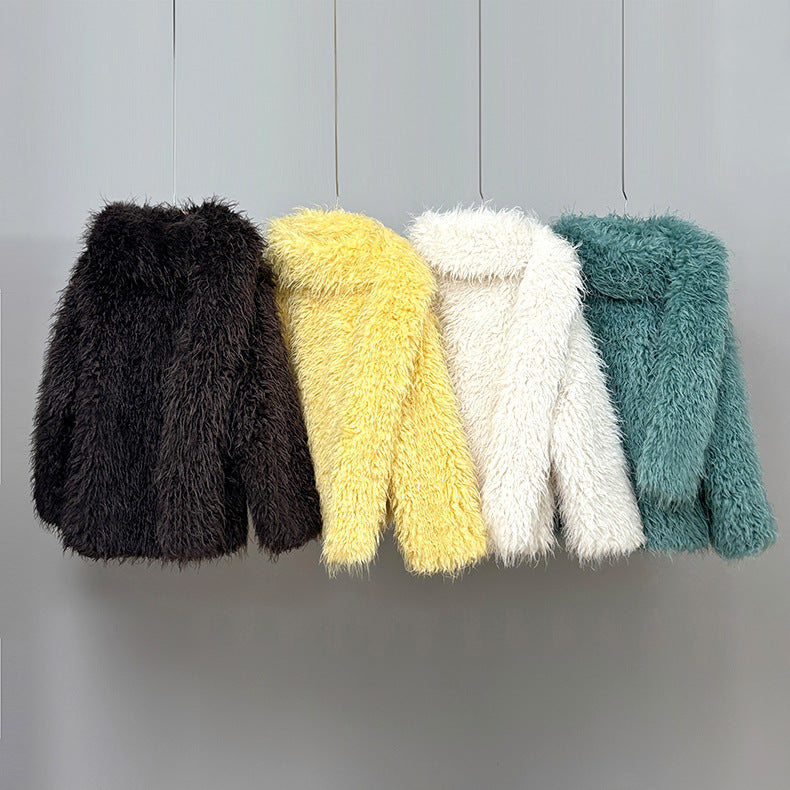Faux Fur Plush Coat