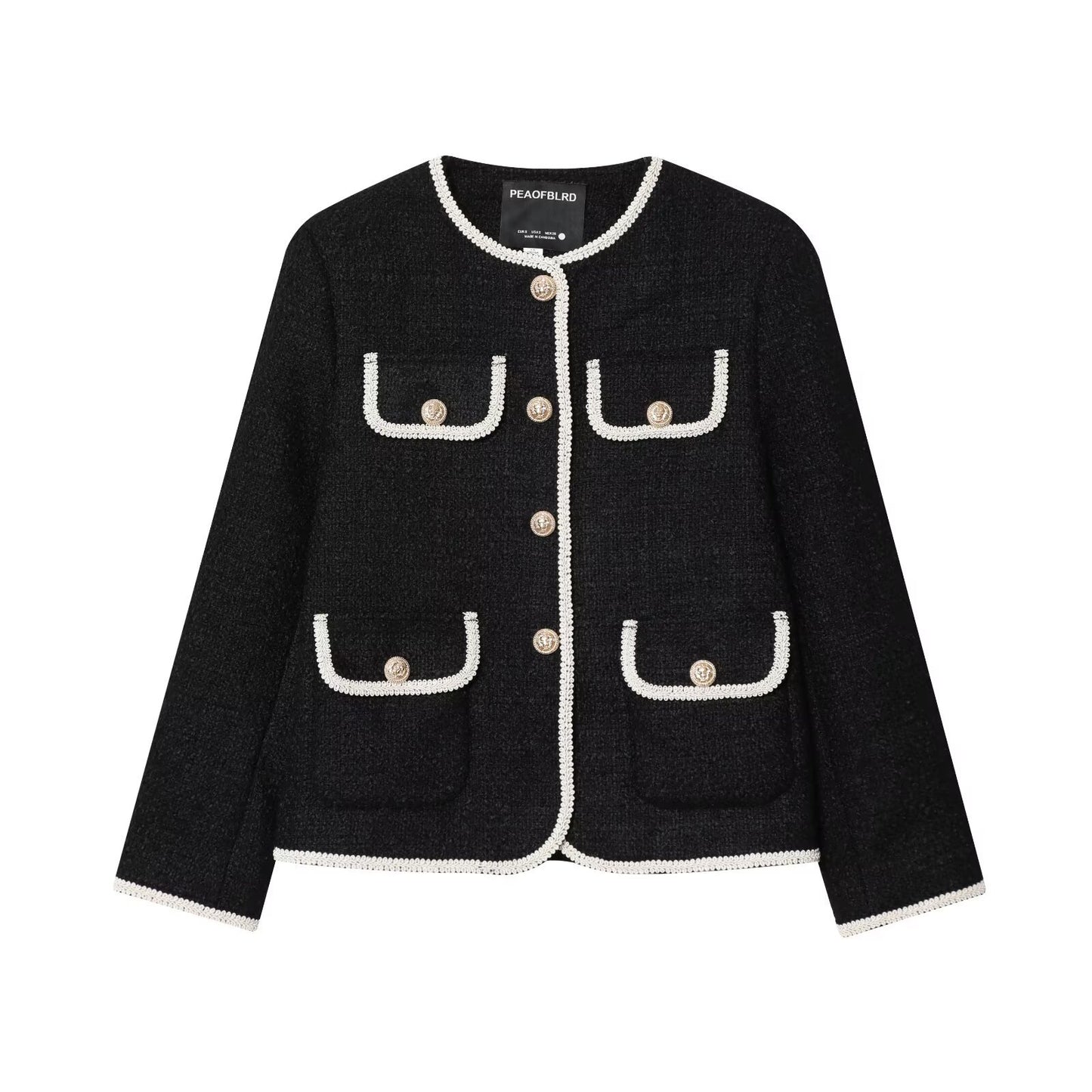 Elegant Trim Pocket Jacket