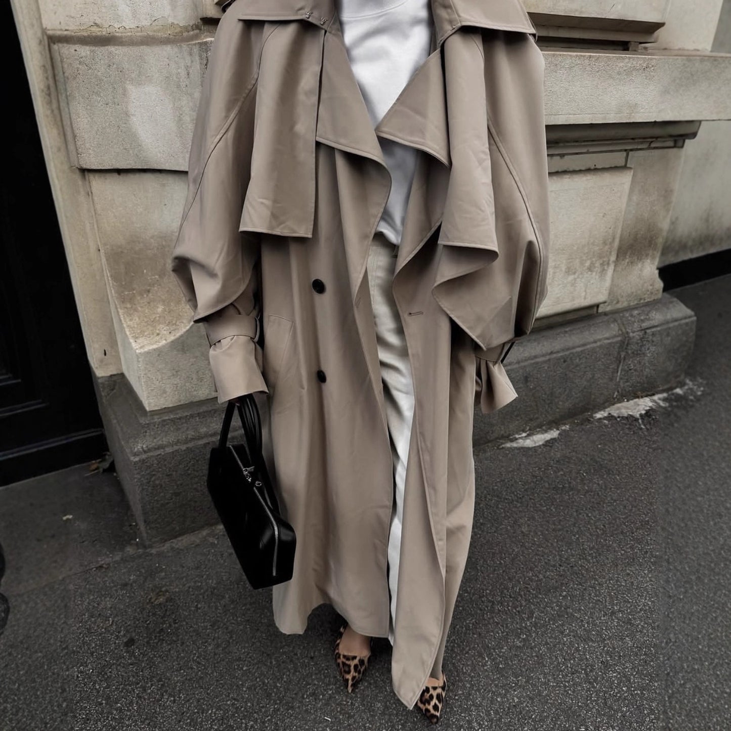 Knee-length Windbreaker Jacket