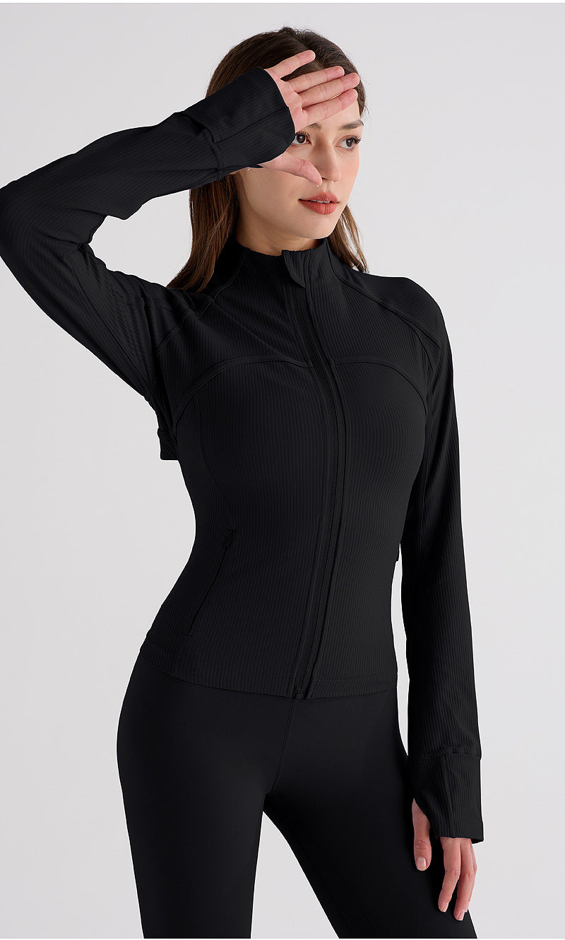 Zip-Up Sports Jacket for Women – Hip-Length, Quick-Dry & Versatile
