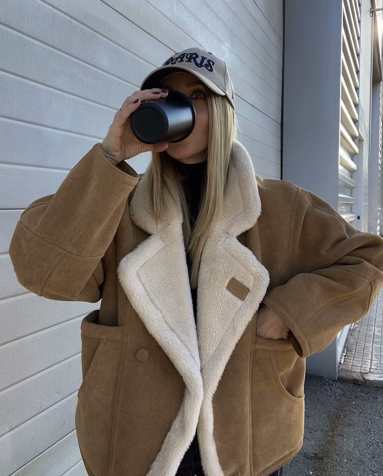 Loose Warm Retro Lamb Wool Jacket