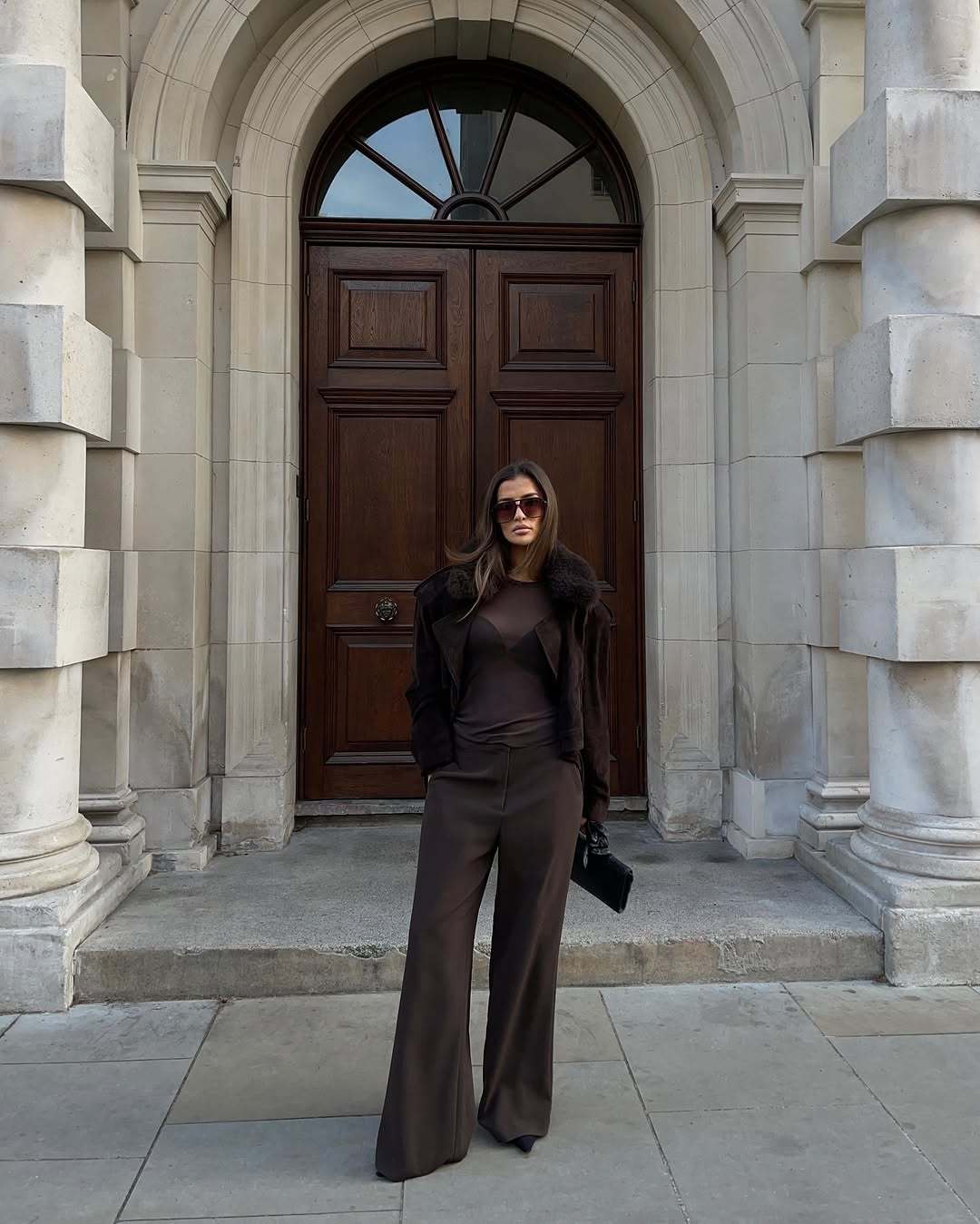 Brown Imitation Fur Suede Jacket