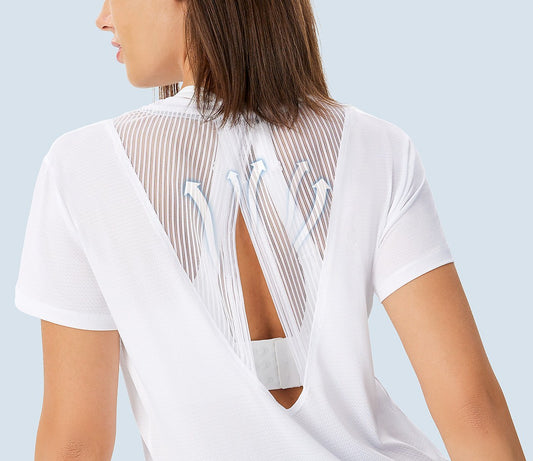 Loose & Quick-Drying Mesh Short-Sleeved Sports T-Shirt for Women