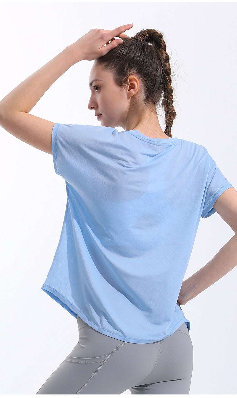 Loose Mesh Breathable Fitness T-Shirt - Sports Cover Top