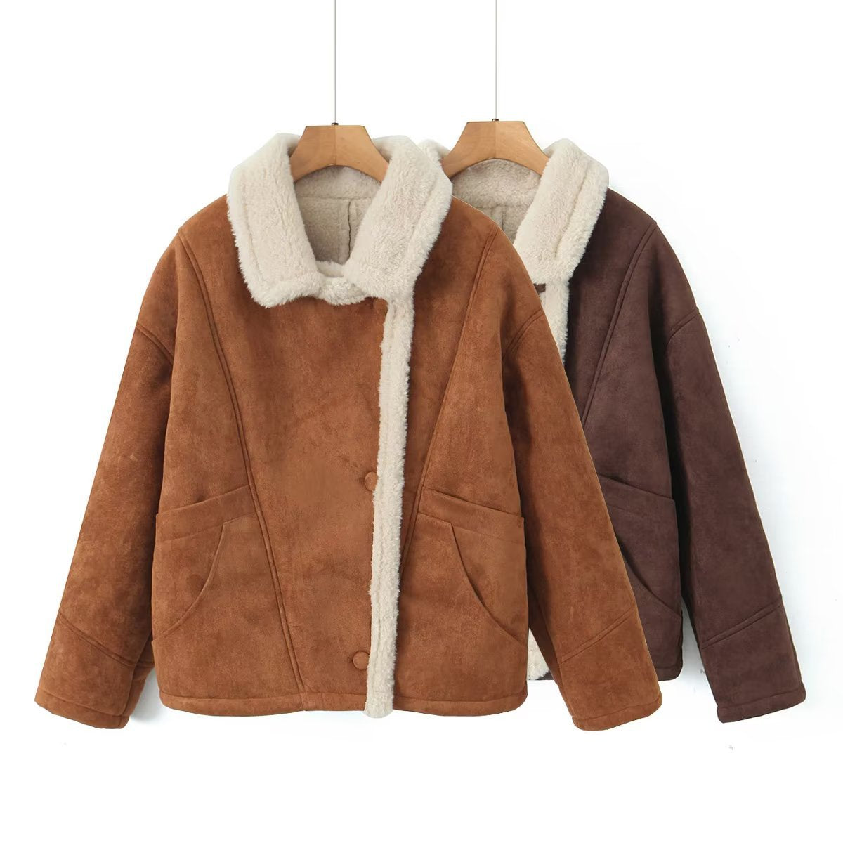 Loose Warm Retro Lamb Wool Jacket