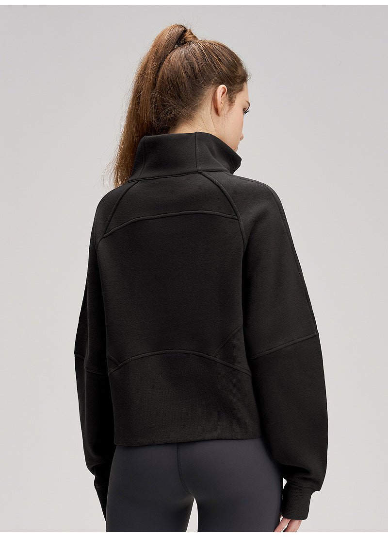 Windproof Women's Sports Jacket – Fleece Lined & Half-Zip