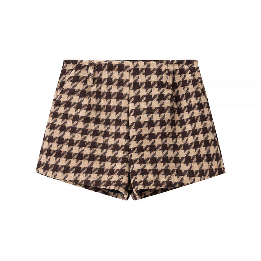 Short Plaid Coat + Plaid Shorts Suit