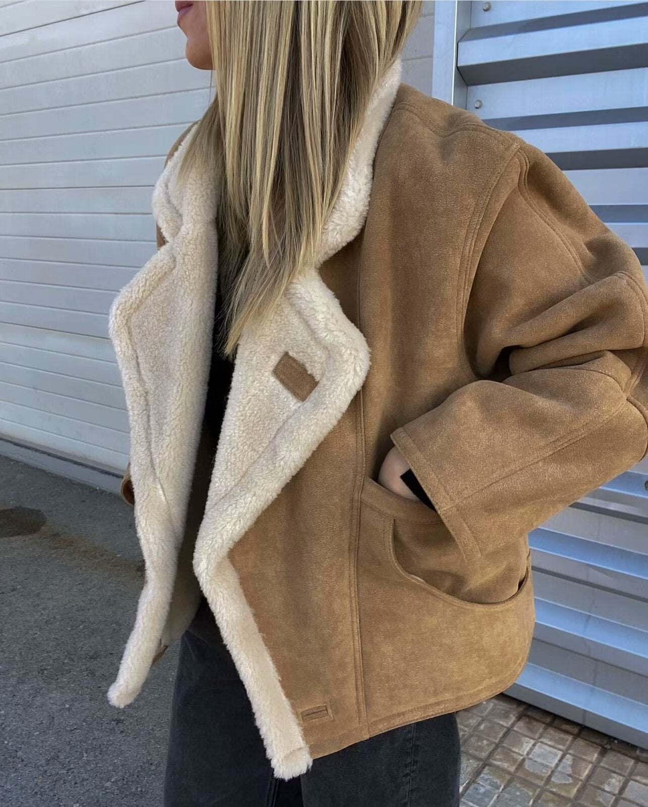 Loose Warm Retro Lamb Wool Jacket