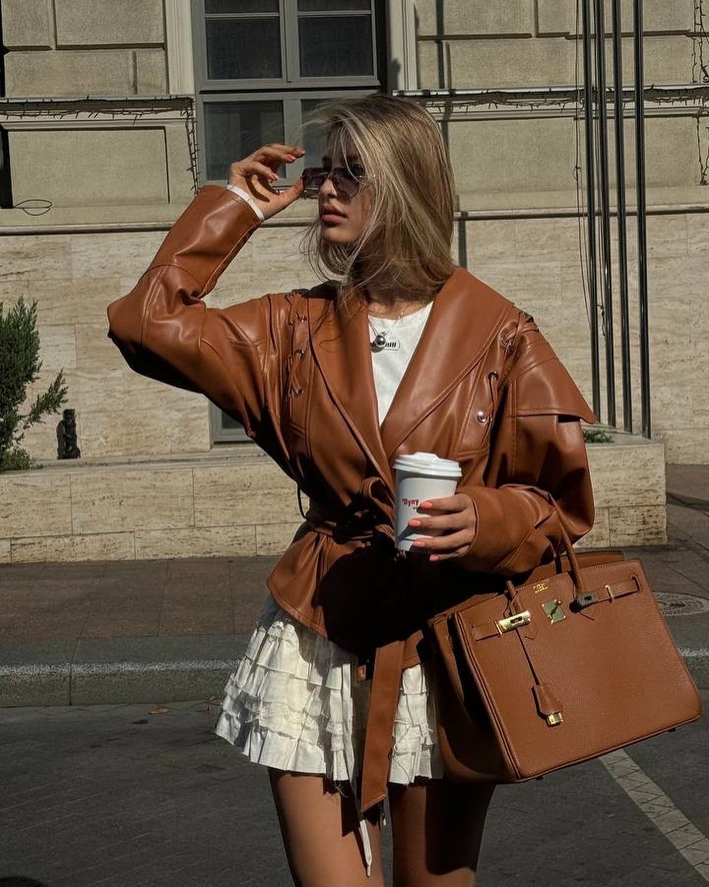 Retro Casual Imitation Leather Jacket