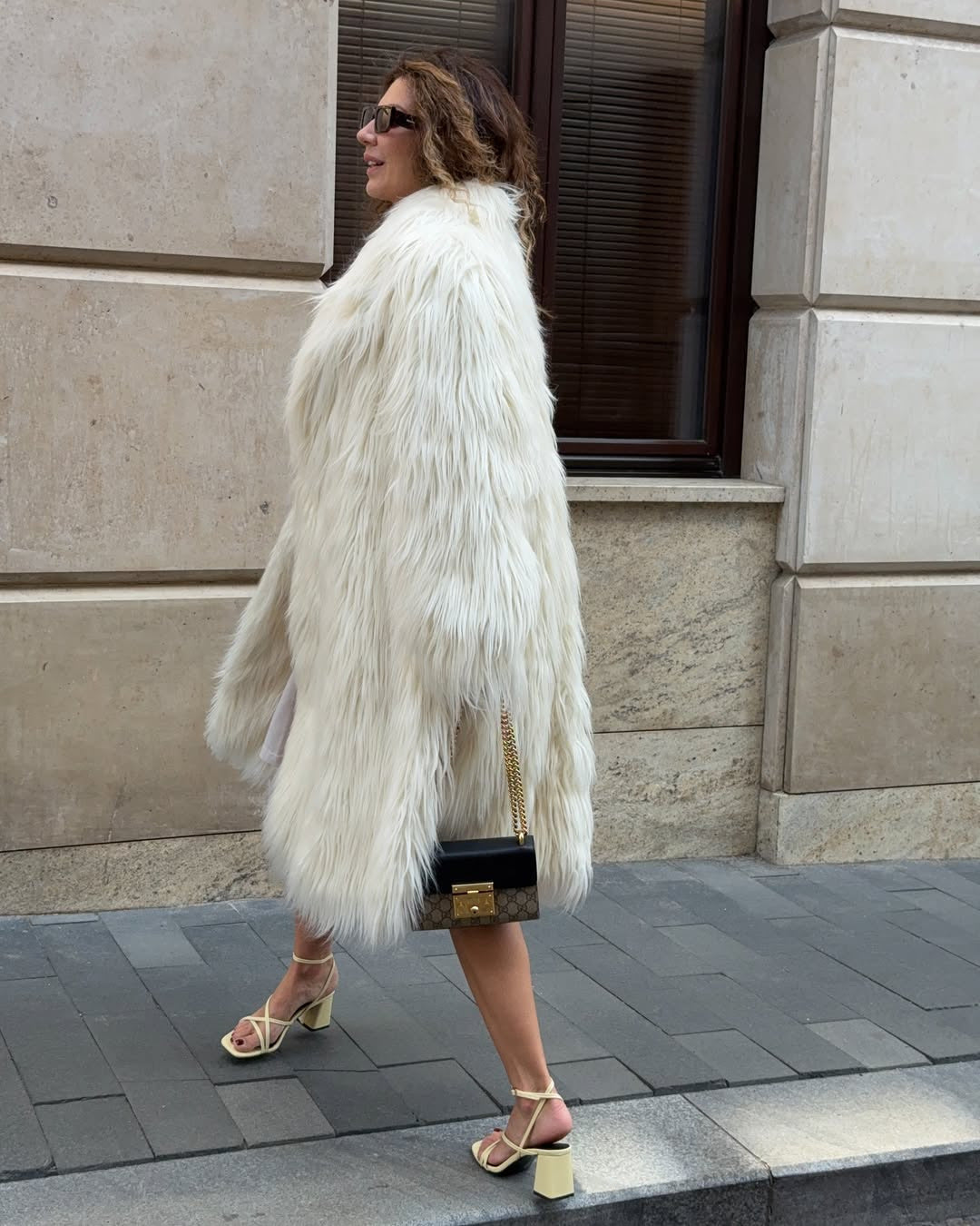 White Faux Fur Coat