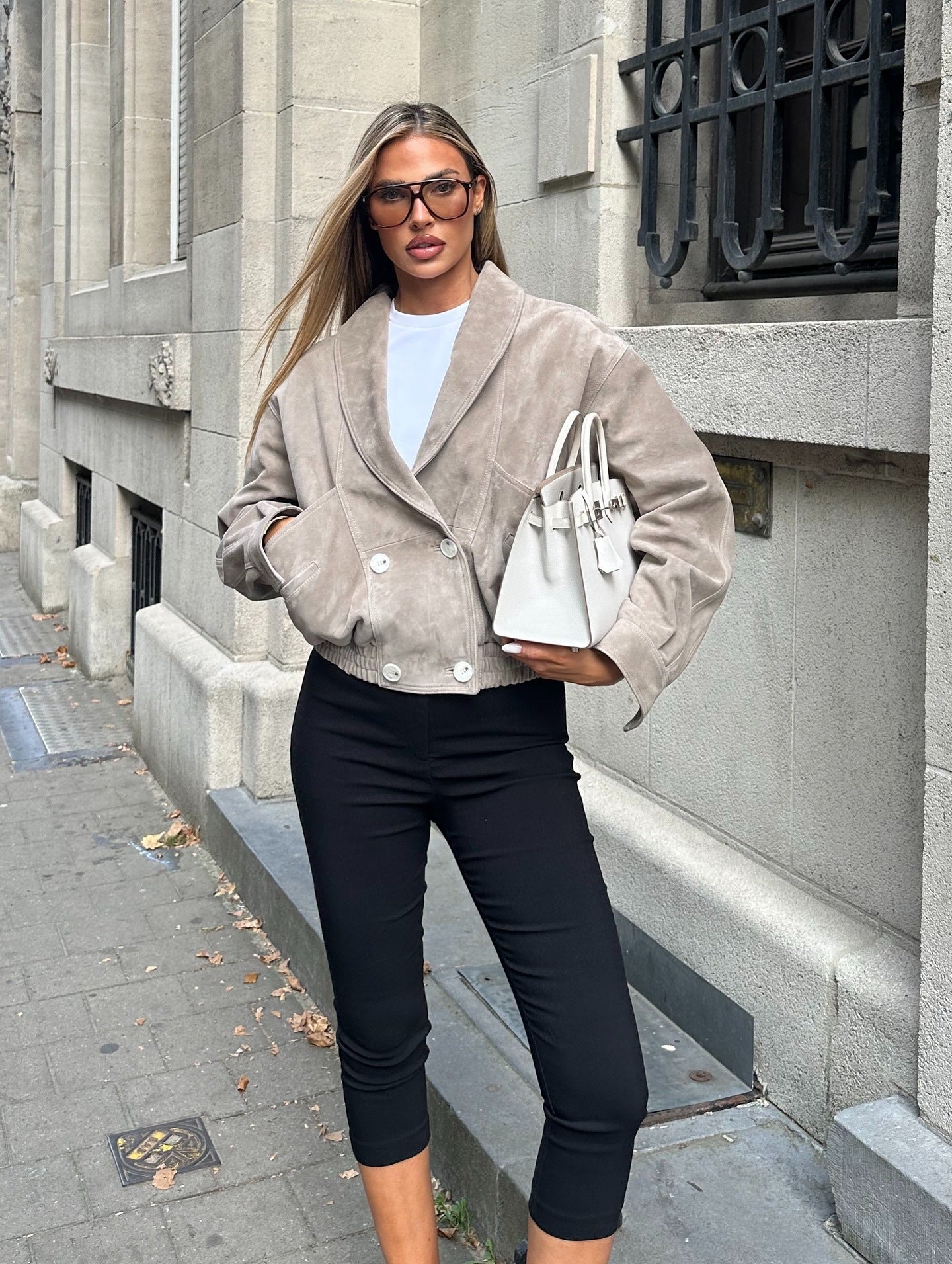 Lapel Suede Short Jacket