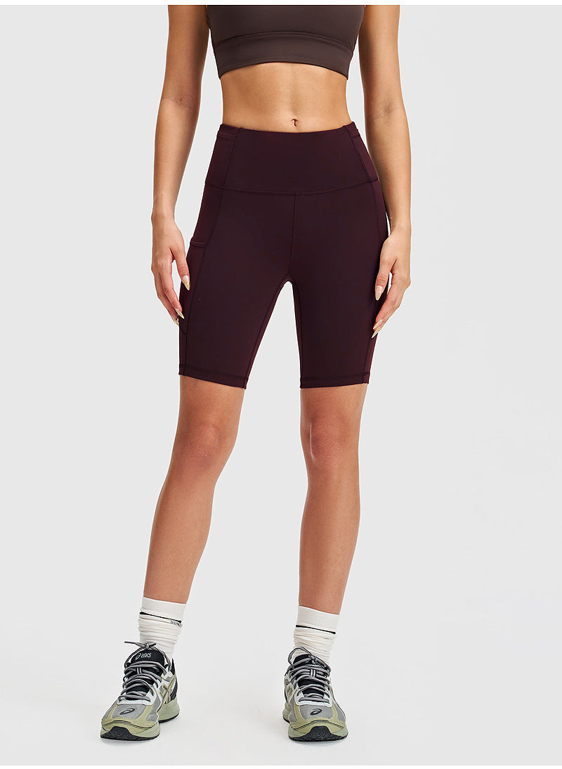 Premium High-Rise Fitness Shorts with Pocket
