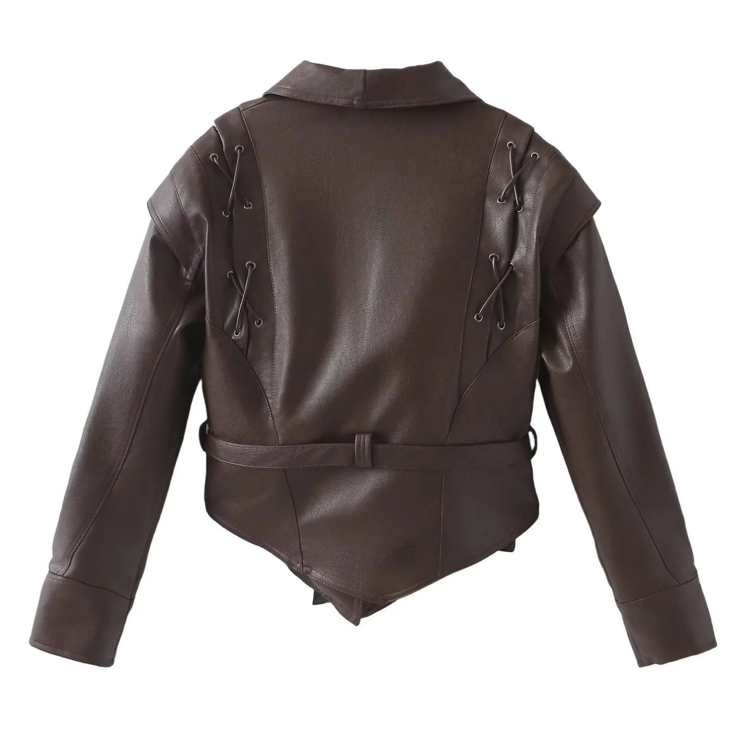 Retro Casual Imitation Leather Jacket