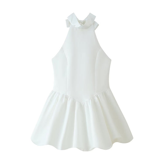 Halter Neck Backless Waist-Slimming Tulip Dress