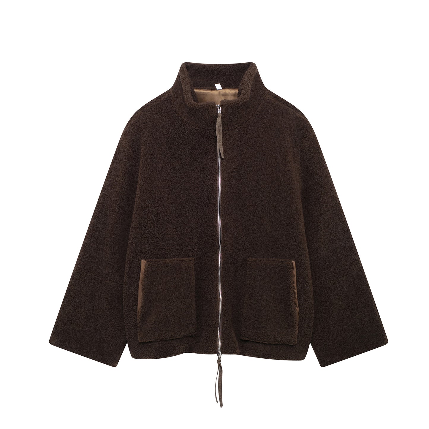 Lazy Style Lamb Wool High Neck Wool Coat