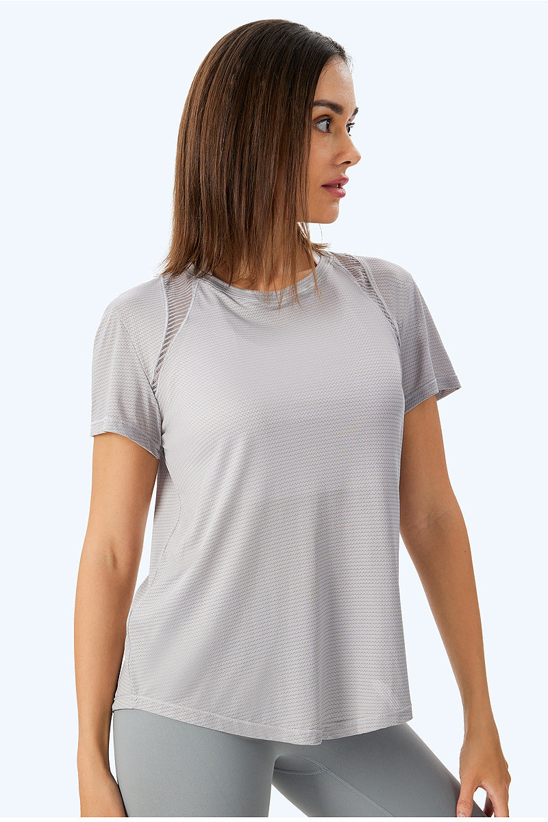 Loose & Quick-Drying Mesh Short-Sleeved Sports T-Shirt for Women