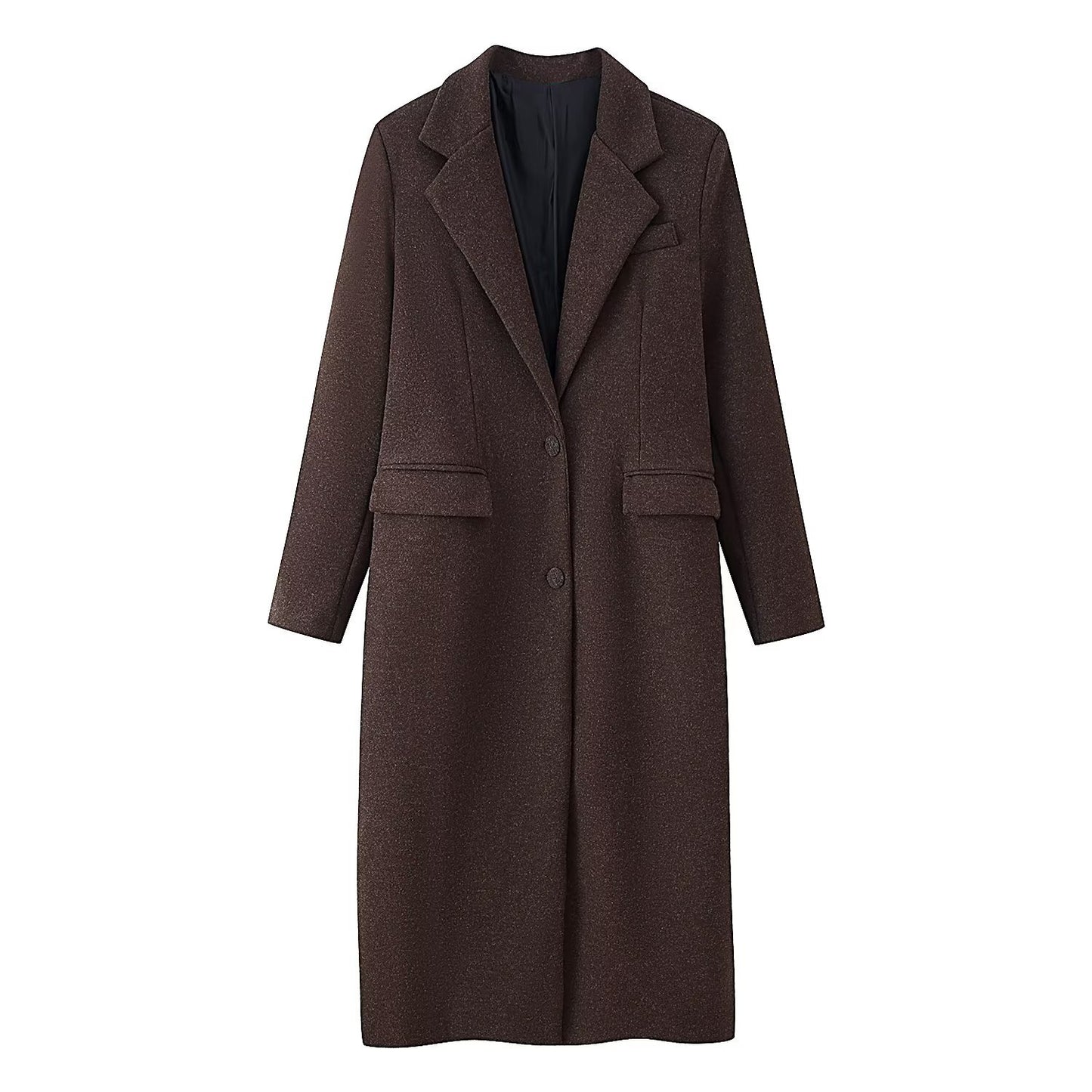 Lapel Long Woolen Coat