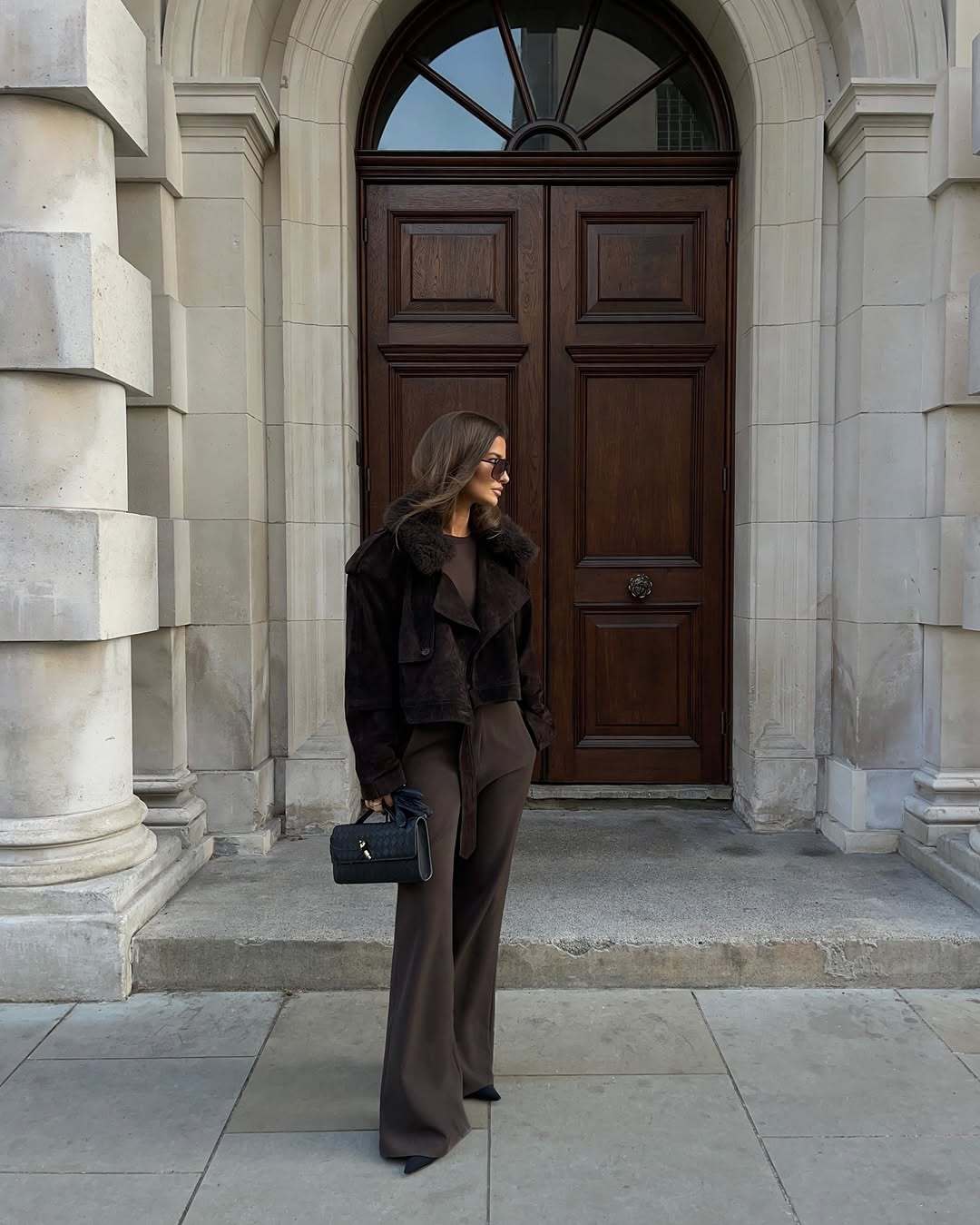 Brown Imitation Fur Suede Jacket