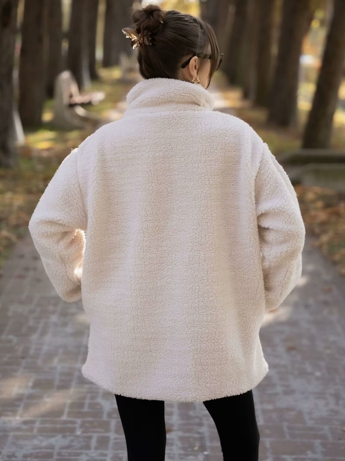 Lazy Style Lamb Wool High Neck Wool Coat