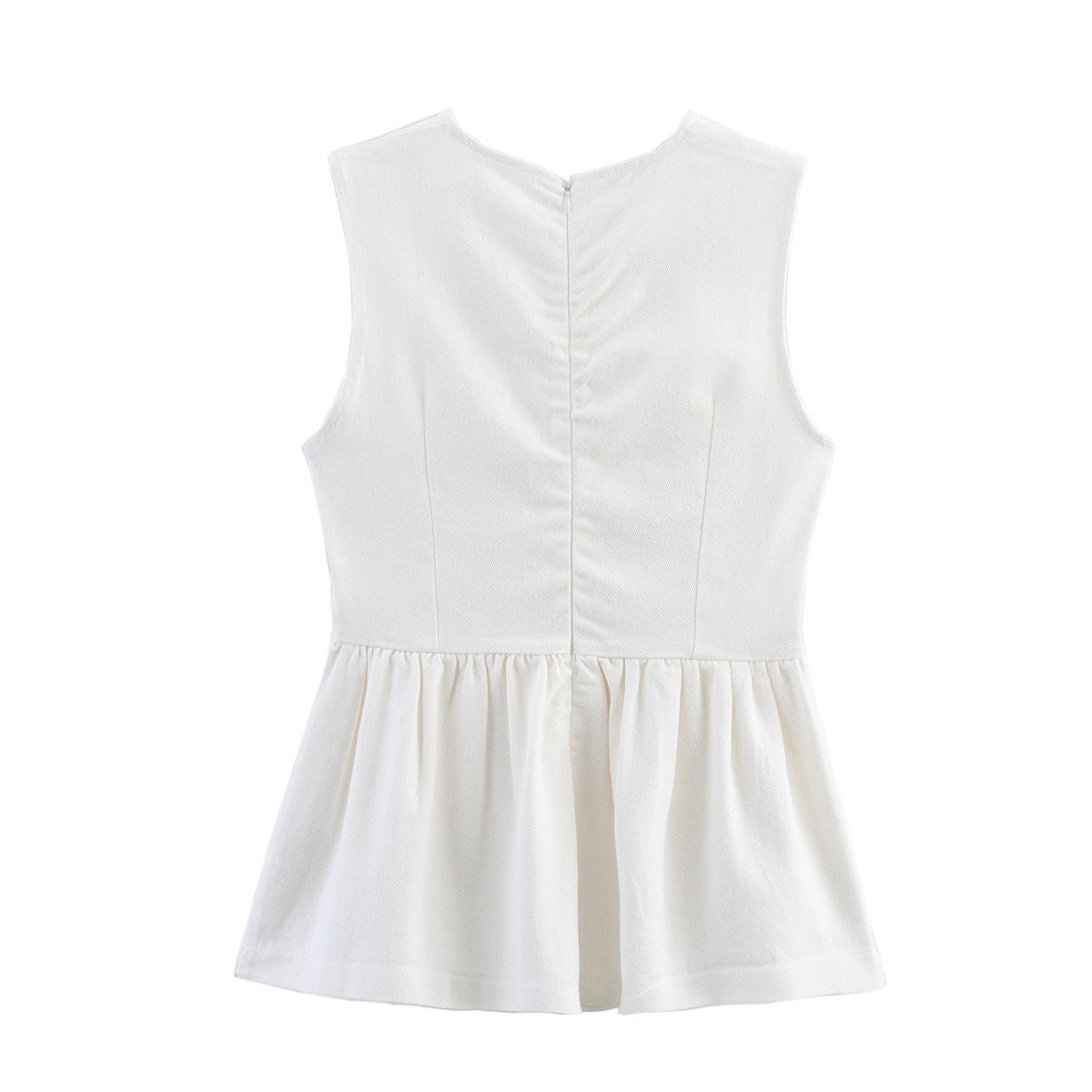 French Style Round Neck Sleeveless Short Skirt Pleated Top