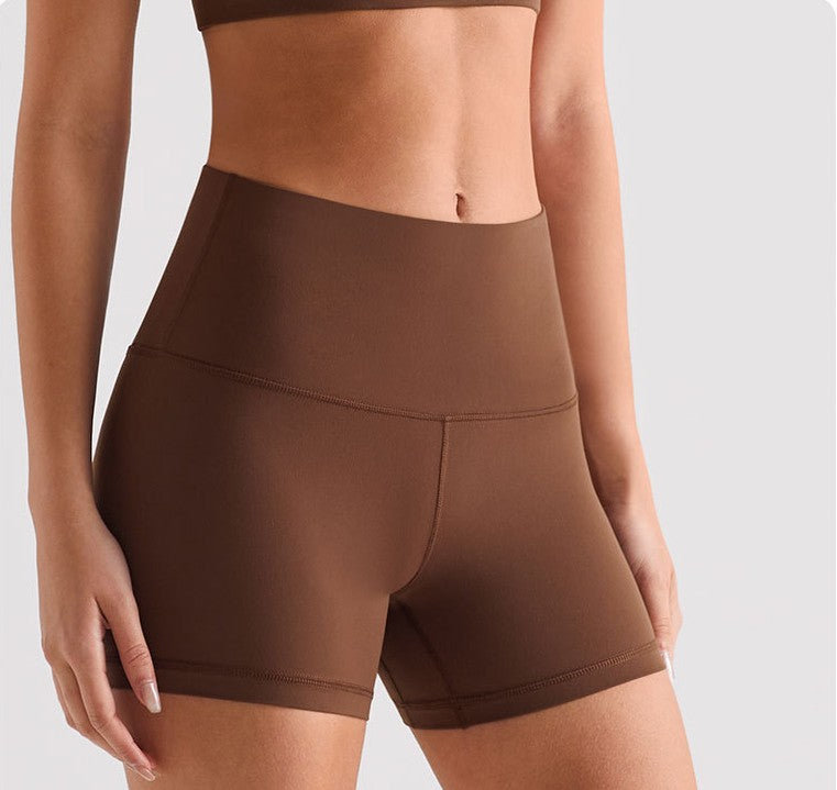 Brushed High-Waist Workout Shorts
