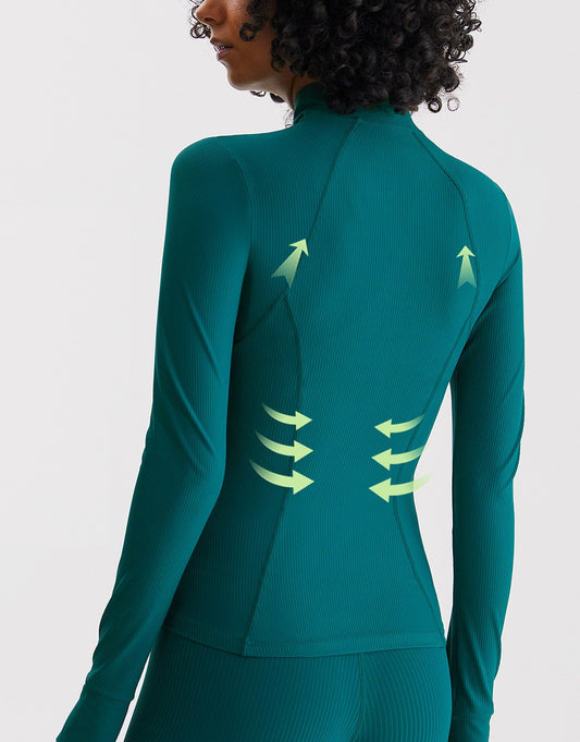 Moisture-Wicking Fitness Training Sweatshirt - Slim-Fit Sports Top