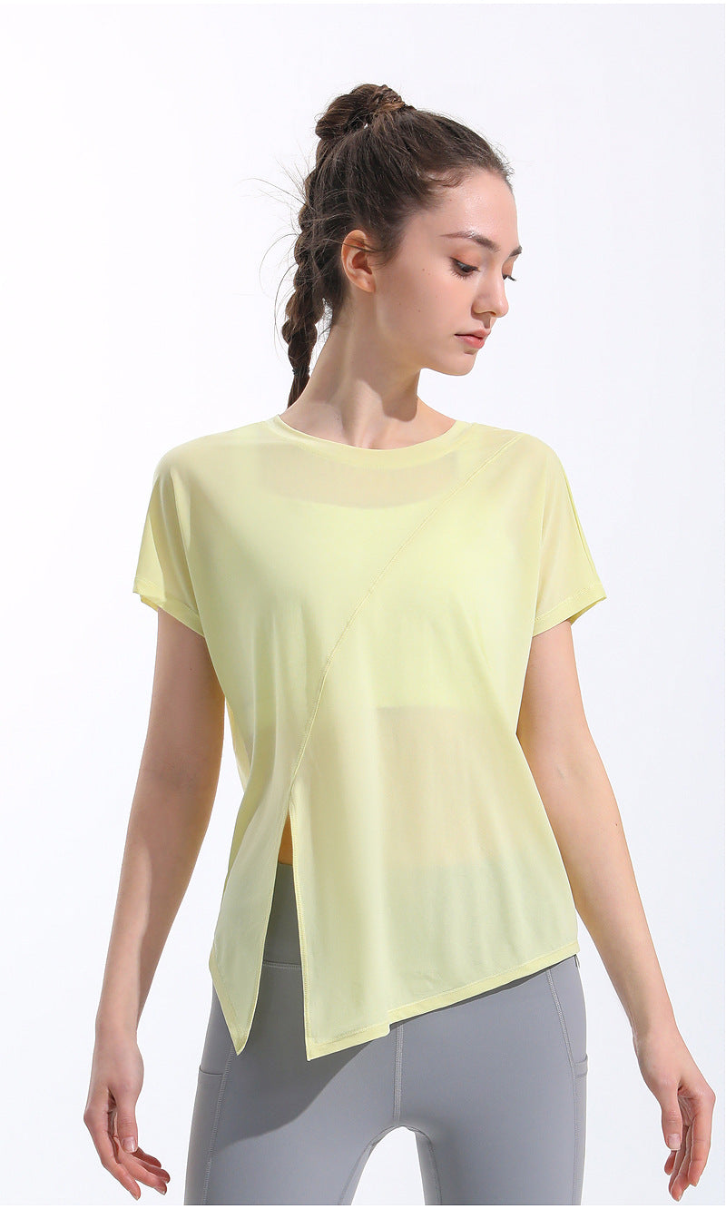 Loose Mesh Breathable Fitness T-Shirt - Sports Cover Top