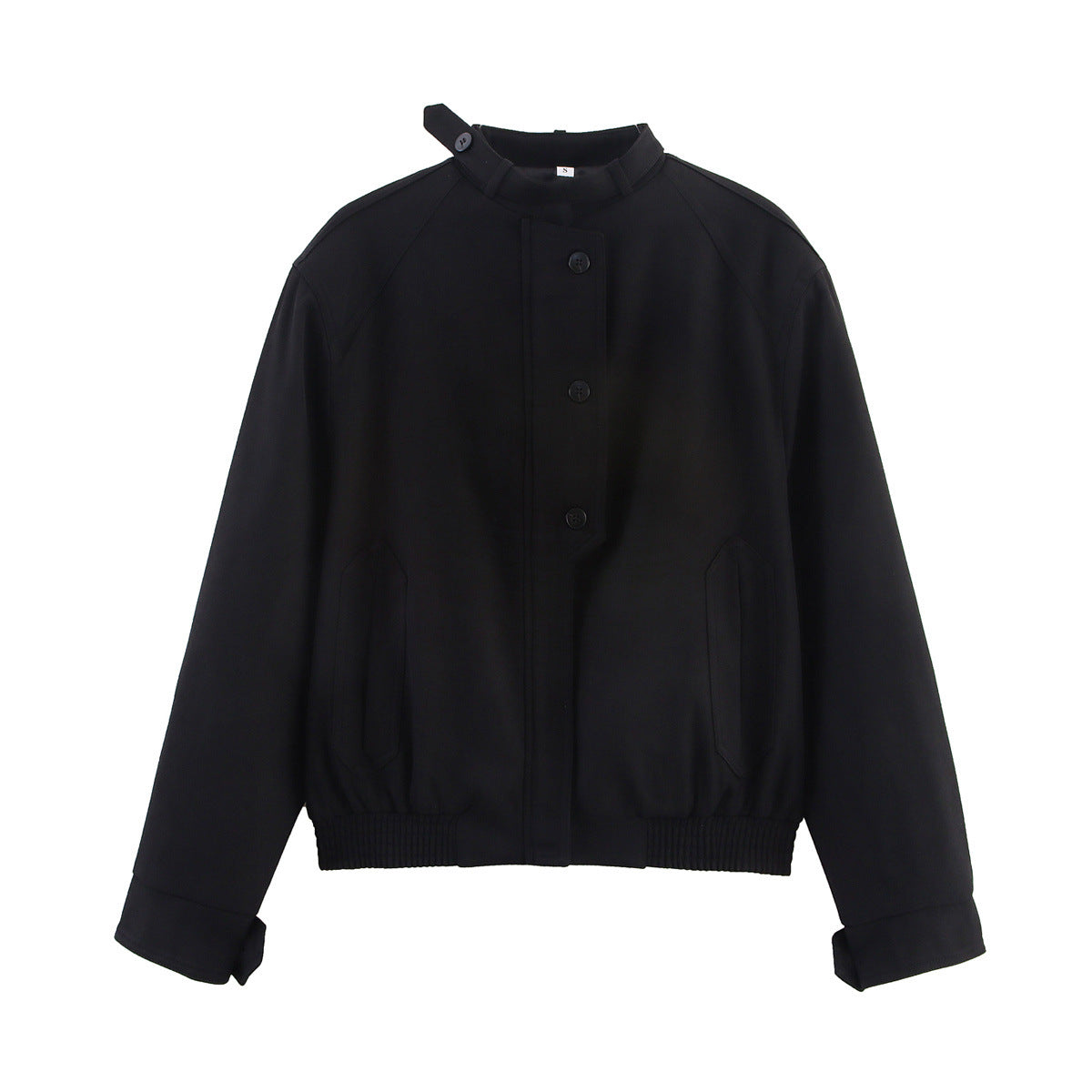 Button-Decorated Loose Jacket Baseball