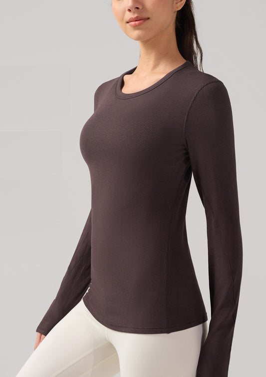 Round Neck Long Sleeve Fitness T-Shirt