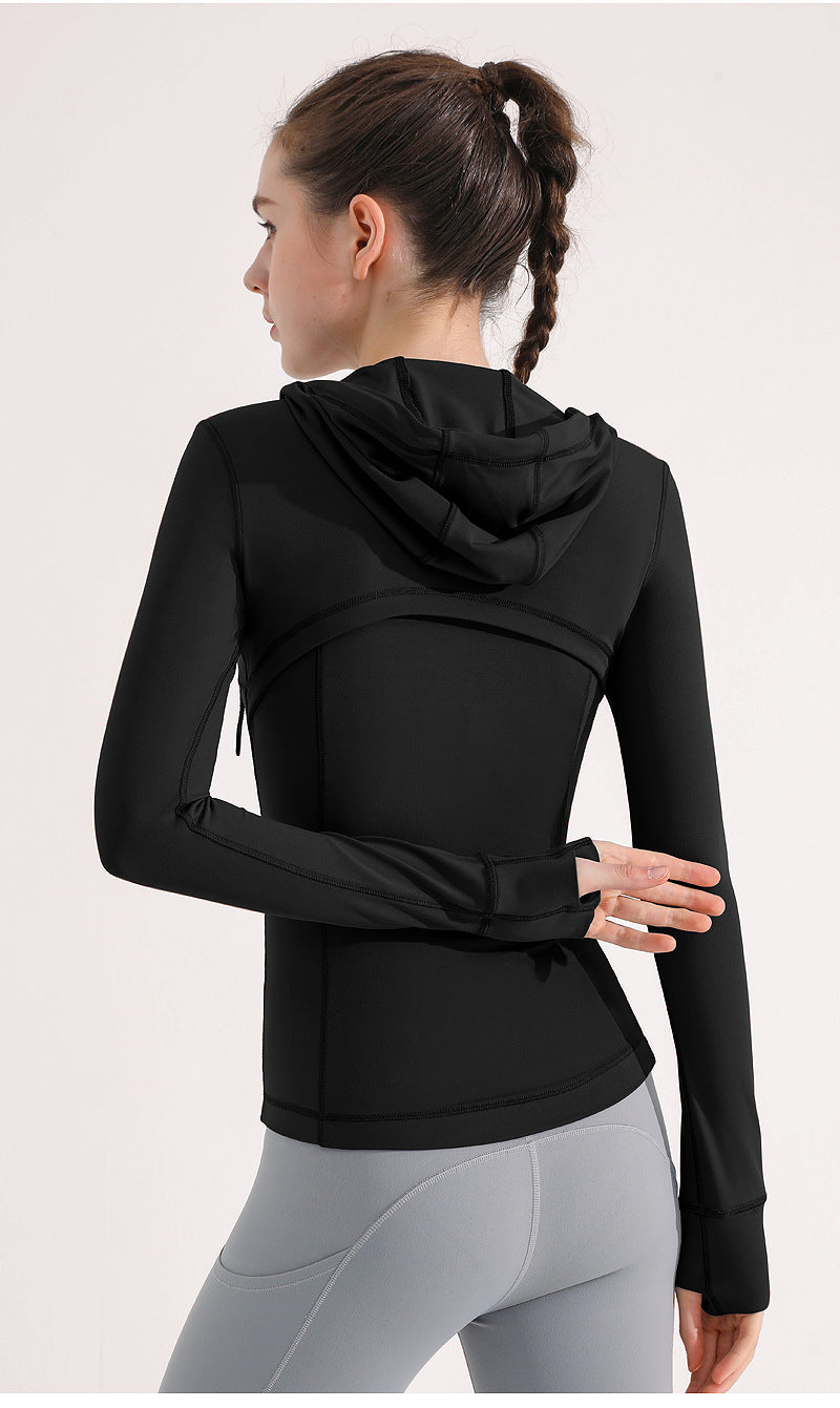 Breathable Hoodie Sports Jacket -  Slim-Fit, High Elastic & Zip-Up