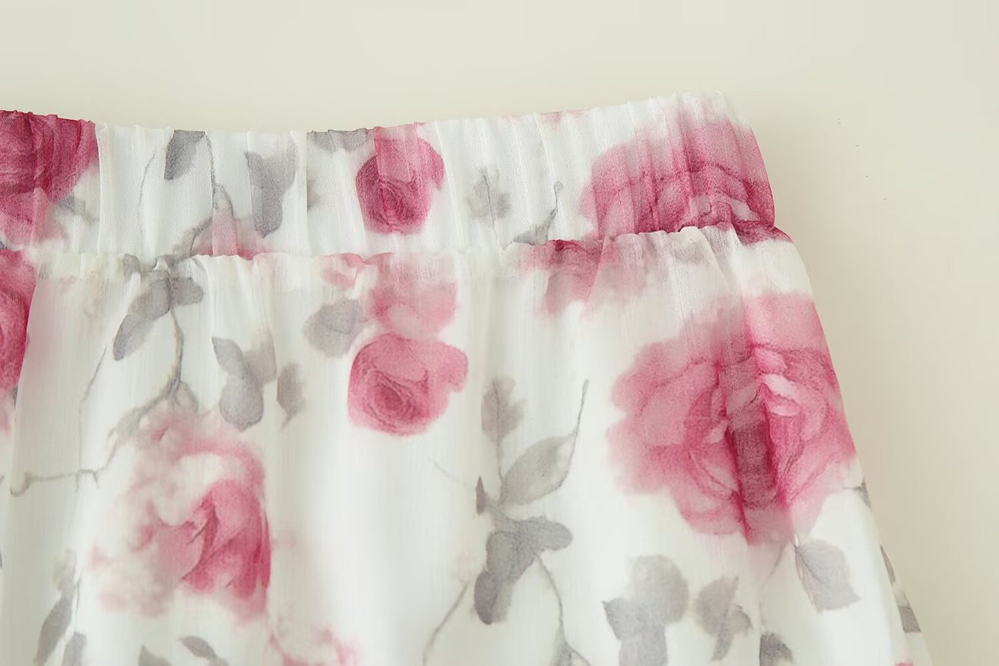 Floral Long-sleeved Top and Skirt Suit