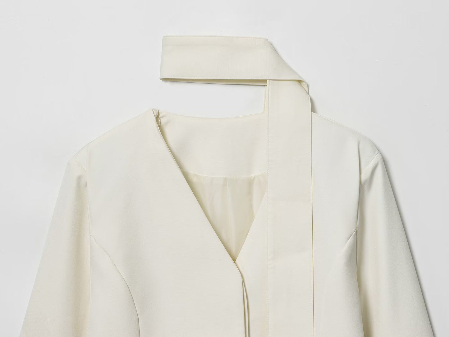 V-neck Long Sleeve Scarf Suit Jacket