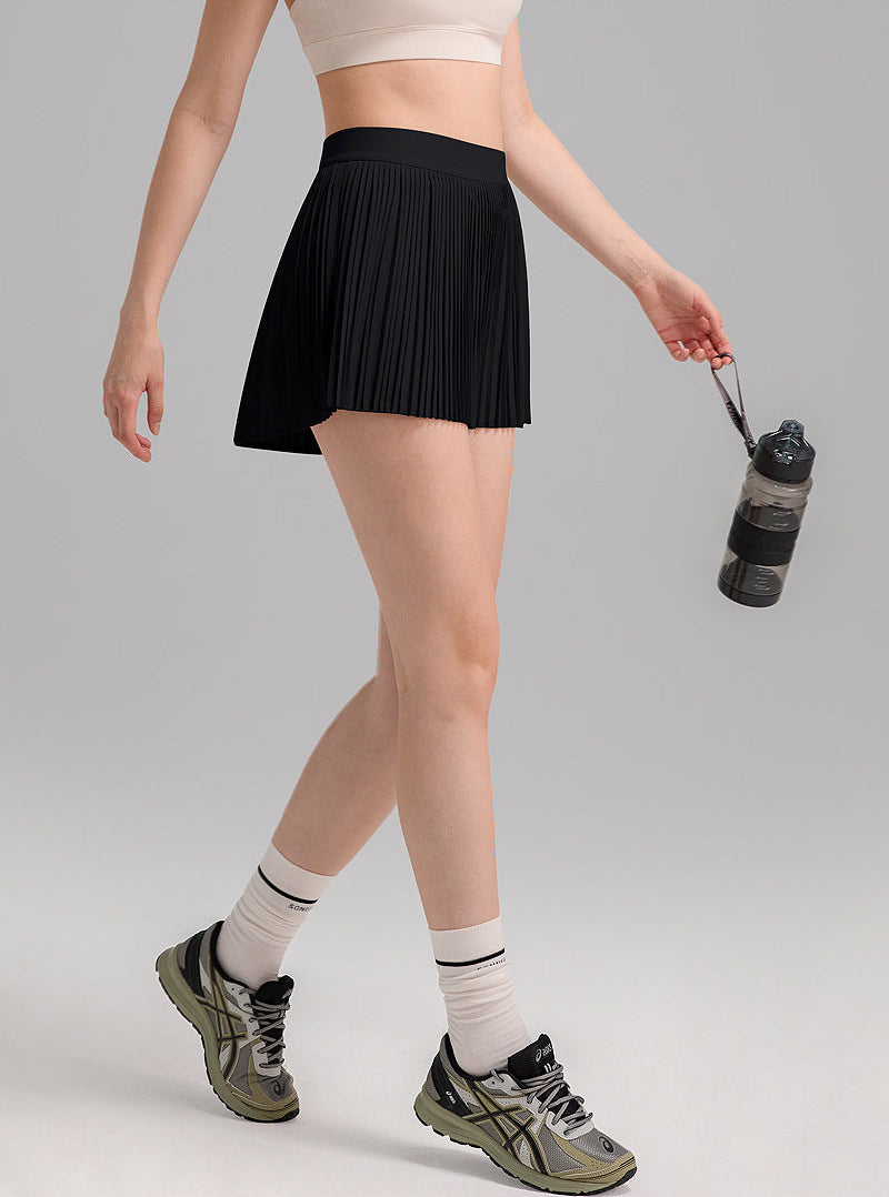 Women’s Quick-Dry Pleated Skirt with Built-In Shorts