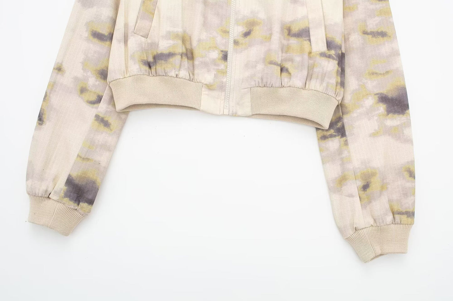 Printed Bomber Jacket Workwear Mini Skirt Set