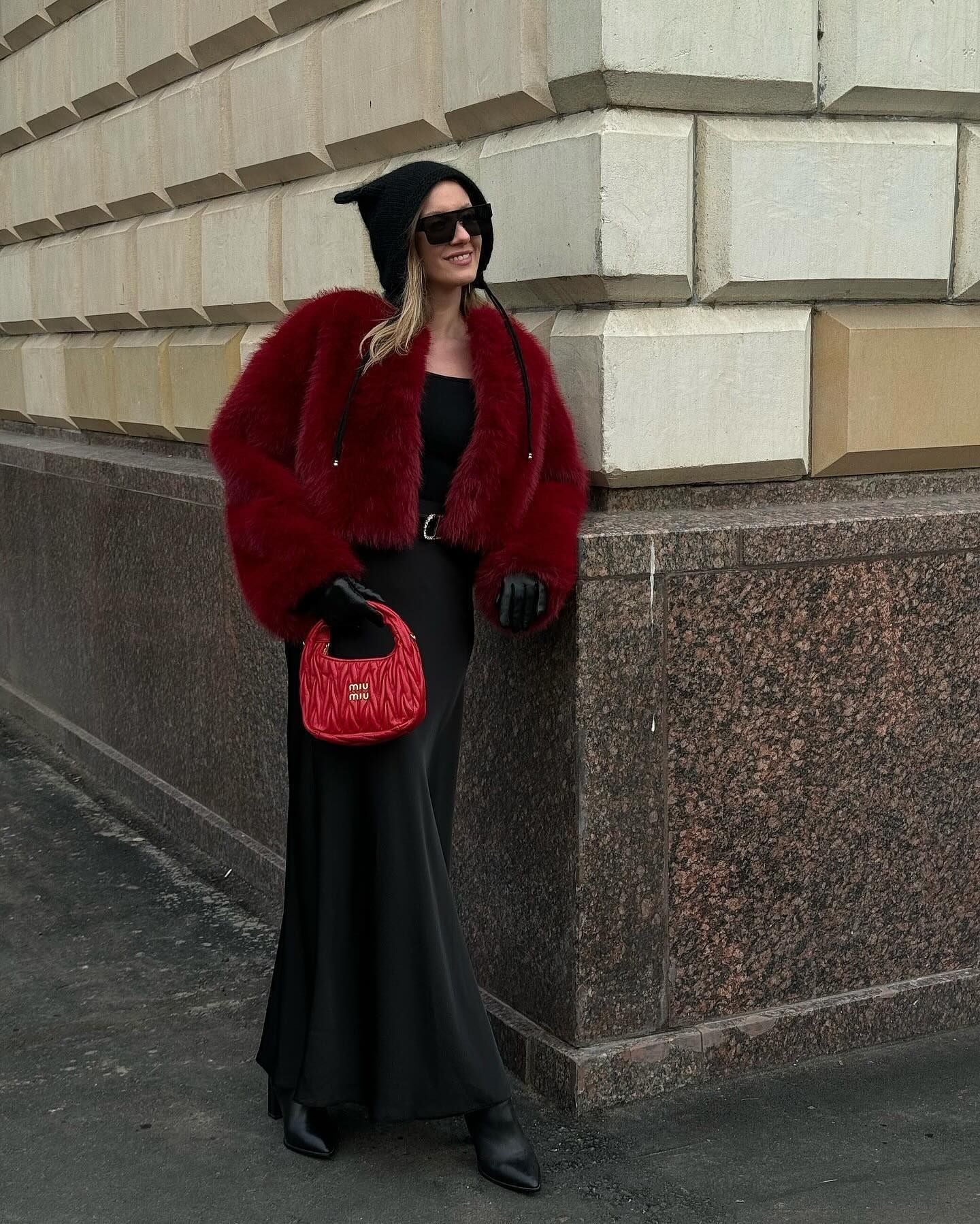 High Waist Faux Fur Coat