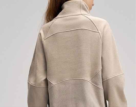 Windproof Women's Sports Jacket – Fleece Lined & Half-Zip