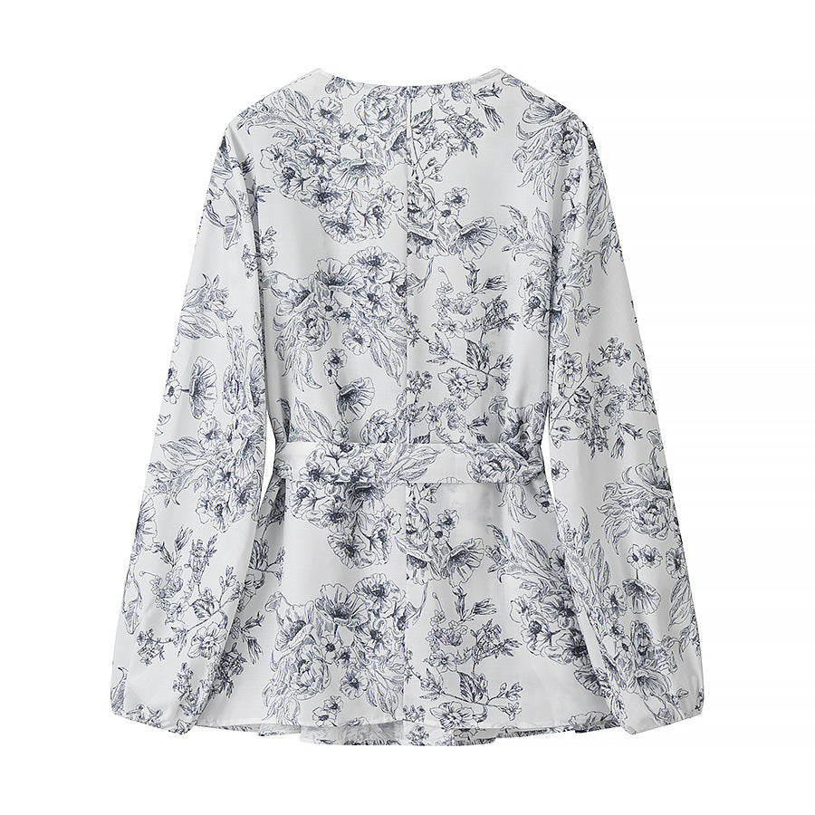 Printed Tie-Waist Cardigan + Printed Shorts Set