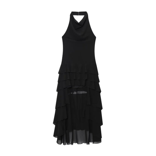 Halter Neck Sleeveless Layered Dress