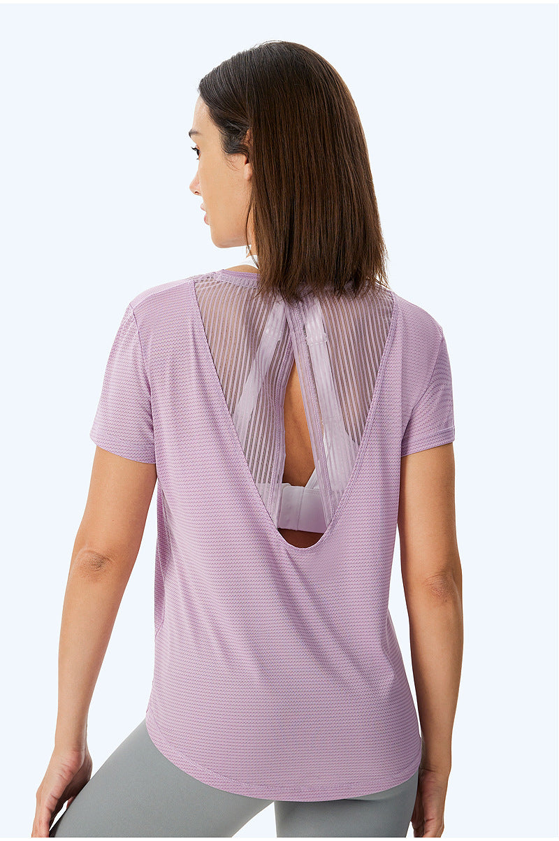 Loose & Quick-Drying Mesh Short-Sleeved Sports T-Shirt for Women